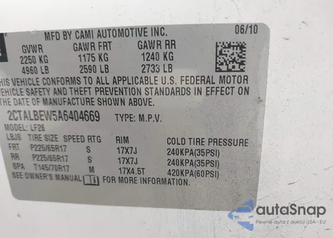 2010 GMC Terrain Sle-1 from USA, damaged, VIN 2CTALBEW5A6404669